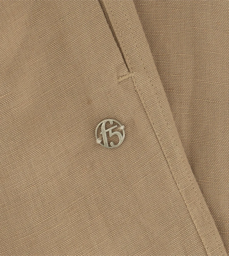 إف5 Women's Linen Wide-Leg Pants - Light Brown